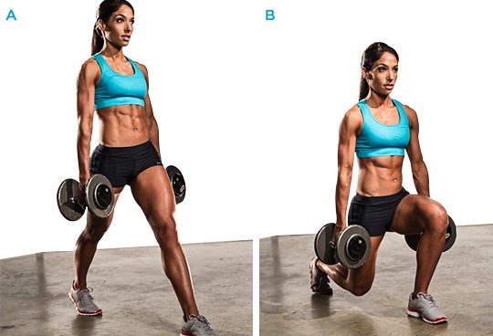 Dumbbell lunges