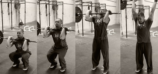 Squat thrust and press