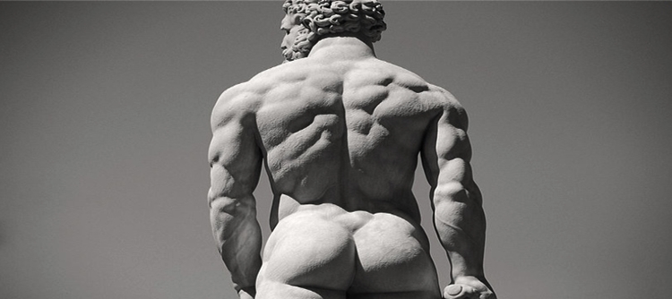 Back sculpted of stone