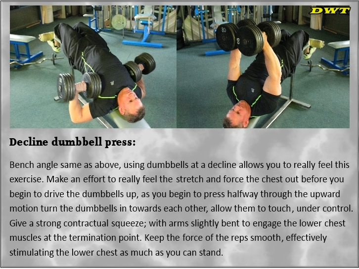 Decline dumbbell presses