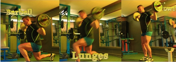 Intermediate barbell lunge