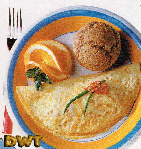 Omelette bran muffin breakfast