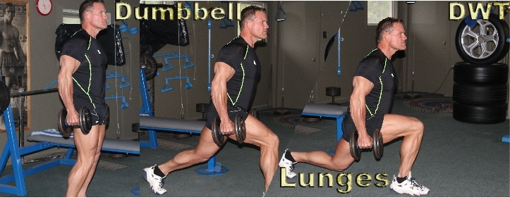 Over 50 DB lunge exercise