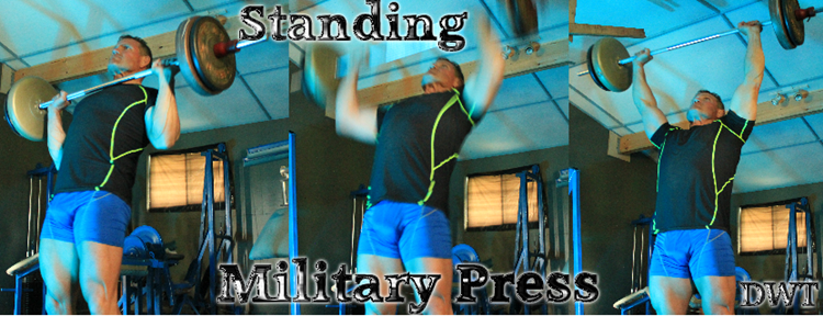 Standing barbell military press