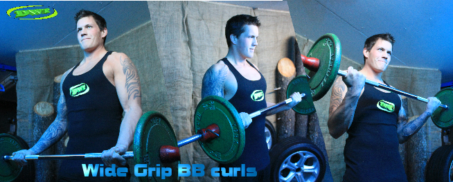 Wide-grip barbell curls