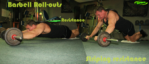 Barbell AB roll-outs